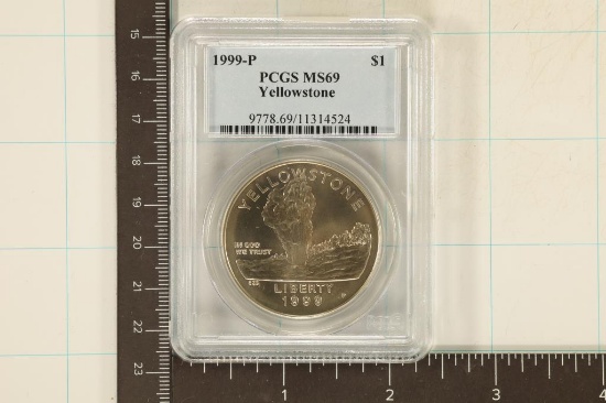 1999-P YELLOWSTONE SILVER DOLLAR PCGS MS69