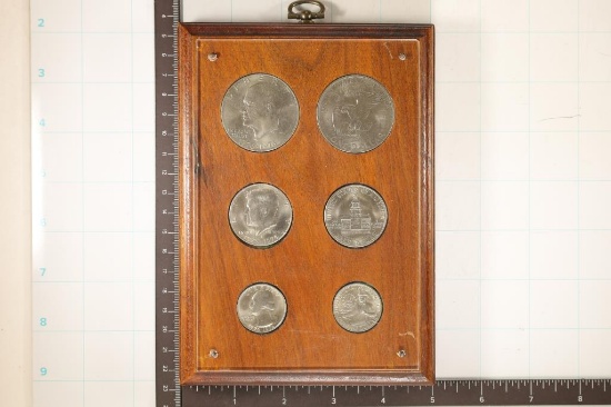 1976 US BICENTENNIAL 6 COIN UNC SET IN WOODEN
