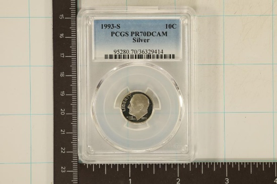 1993-S SILVER ROOSEVELT DIME PCGS PR70 DCAM