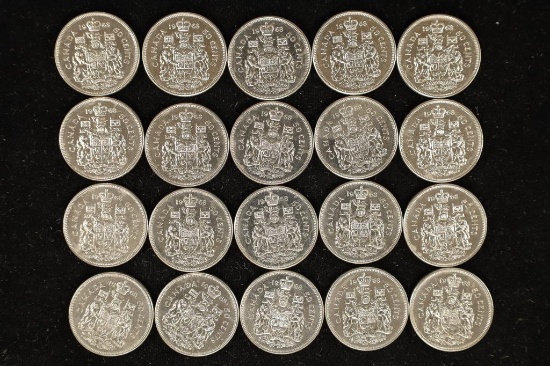 20-1968 CANADA UNC 50 CENT COINS