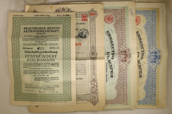 4-VINTAGE FOREIGN STOCK CERTIFICATES: GERMAN 1882