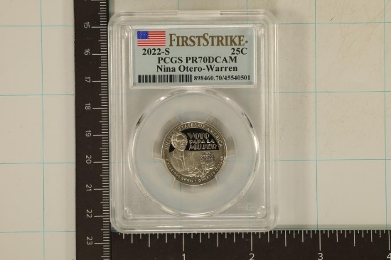 2022-S NINA OTERO-WARREN QUARTER PCGS PR70 DCAM