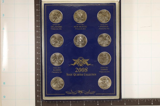 2008-P & D TEN COIN STATE QUARTER SET BU