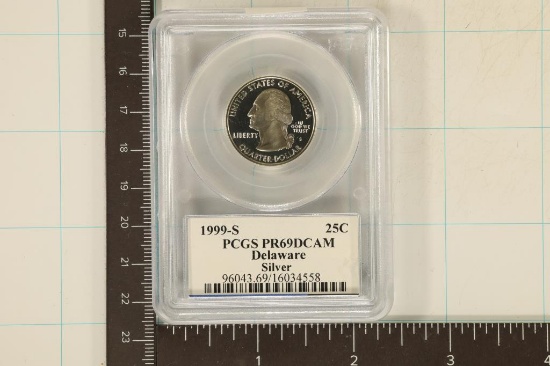 1999-S SILVER DELAWARE QUARTER PCGS PR69 DCAM
