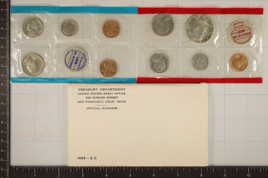 1969 US MINT SET (UNC) P/D/S (WITH ENVELOPE)