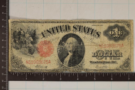 1917 US $1 LARGE SIZE LEGAL TENDER NOTE RED SEAL