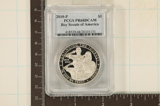 2010-P BOY SCOUTS OF AMERICA SILVER DOLLAR PCGS