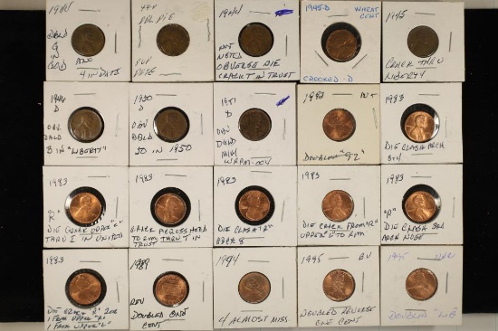 ERROR 20-LINCOLN CENT COINS: 1944-1995 INCLUDES