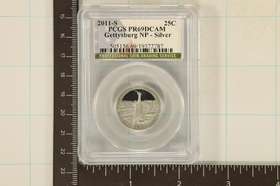 2011-S SILVER GETTYSBURG N.P. QUARTER PCGS PR69