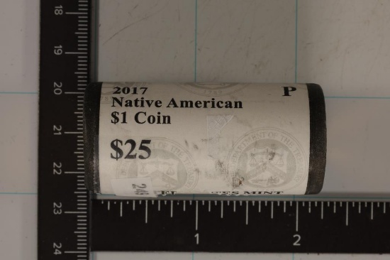 2017 NATIVE AMERICAN $25 ROLL OF BRILLIANT UNC