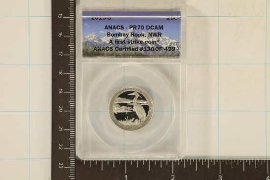 2015-S BOMBAY HOOK, NWR QUARTER ANACS PR70 DCAM