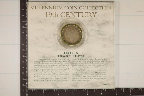1840 INDIA SILVER 1 RUPEE .3438 OZ. ASW MILLENNIUM