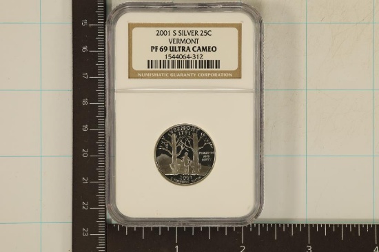 2001-S SILVER VERMONT QUARTER NGC PF69 ULTRA CAMEO
