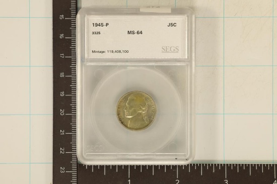 1945-P 35% SILVER JEFFERSON WAR NICKEL MS64