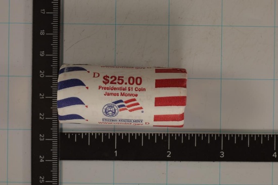 SOLID DATE $25 ROLL OF 2008-D JAMES MONROE