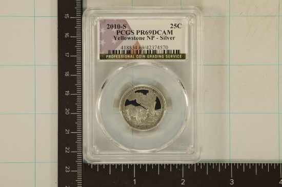 2010-S YELLOWSTONE N.P. SILVER QUARTER PCGS PR69
