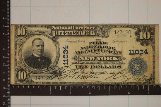 SERIES 1902-1917 US $10 NATIONAL CURRENCY NEW YORK