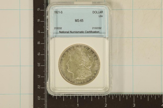 1921-S MORGAN SILVER DOLLARS MS65