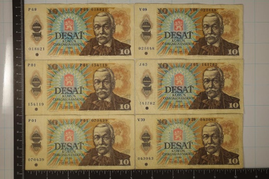 6-1986 CZECHOSLOVAKIA 10 KORUN BILLS