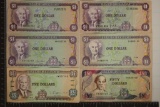 6-JAMAICA BILLS: 4-$1, 1-$5 (1989)  & 1-$50 (2004)