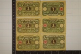 6-1920 GERMAN 1 MARK BILLS. ONE IS CRISP UNC