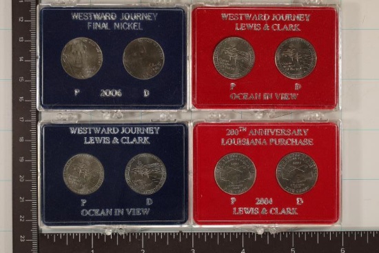 4 US NICKEL SETS: 2004-P & D 200TH ANNIVERSARY
