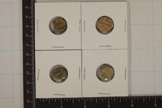 4 ANCIENT TO MEDIEVAL CLAY & LEAD MOLDED COIN SIZE