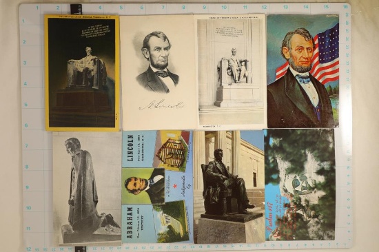 8 VINTAGE ABRAHAM LINCOLN POSTCARDS 6 UNUSED
