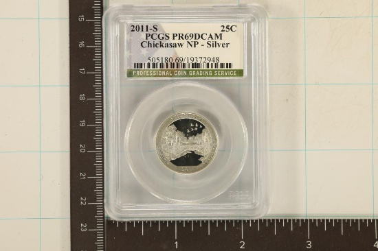 2011-S SILVER CHICKASAW N.P. PCGS PR69 DCAM