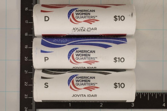 2023-P/D/S $10 ROLLS OF JOVITA IDAR US QUARTERS