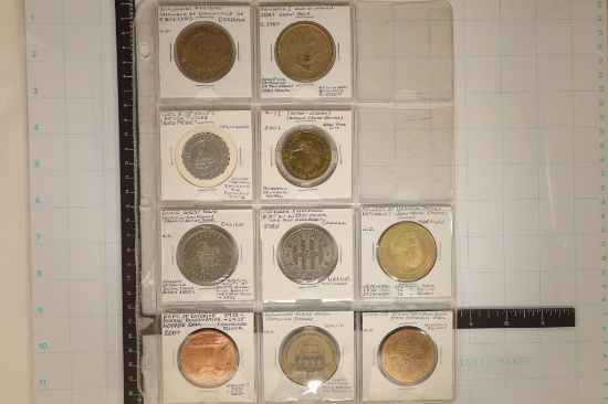 10 ASSORTED METAL 1 1/2'' SOUVENIR TOKENS: HOOVER