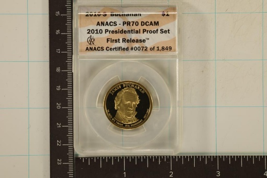 2010-S BUCHANAN PRESIDENTIAL DOLLAR ANACS PR70
