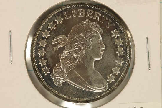 1 TROY OZ .999 FINE SILVER ROUND DRAPED BUST $