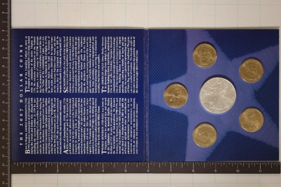2007 US MINT ANNUAL UNC DOLLAR COIN SET CONTAINS: