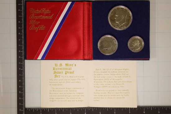 1976 US SILVER 3 COIN BICENTENNIAL PROOF SET