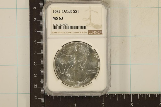 1987 AMERICAN SILVER EAGLE NGC MS63