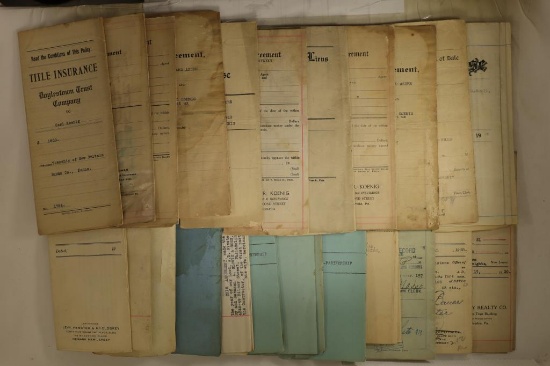 22-VINTAGE REALESTATE DEEDS, TITLE INSURANCE,