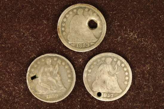 1835-O, 1857 & 1859-O SILVER SEATED LIBERTY HALF