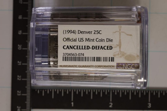 1994 DENVER 25 CENT CANELLED DEFACED DIE NGC
