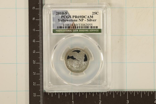 2010-S SILVER YELLOWSTONE N.P. QUARTER PCGS