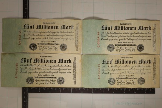 4-1923 GERMAN 5,000,000 MARK BILLS