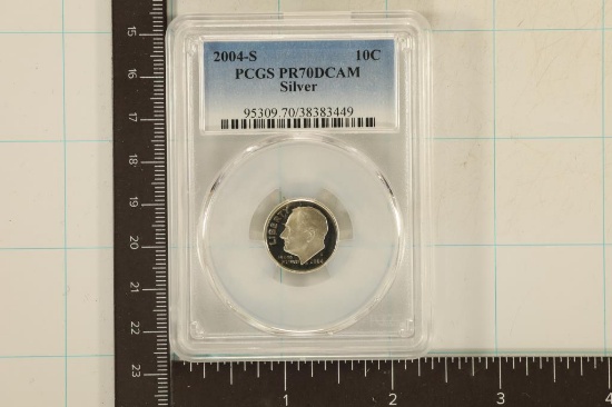 2004-S SILVER ROOSEVELT DIME PCGS PR70 DCAM