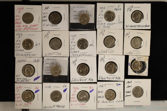 20 ERROR JEFFERSON NICKELS: 1949-1968 INCLUDES: