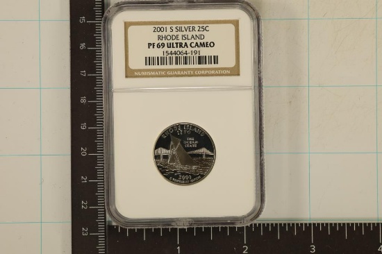 2001-S SILVER RHODE ISLAND QUARTER NGC PF69