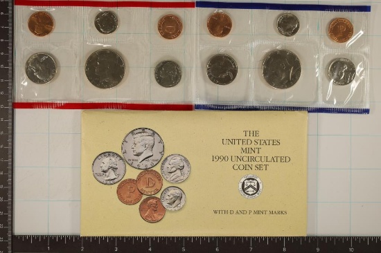 1990 US MINT SET (UNC) P/D (WITH ENVELOPE)