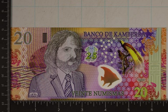 2013 BANK OF KAMBERRA 20 NUMISMAS COLORIZED