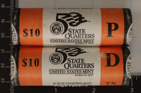 2-SOLID DATE $10 ROLLS OF 2004-P &D TEXAS QUARTERS