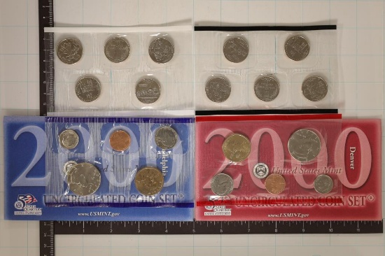 2000 US MINT SET (UNC) P/D (WITH ENVELOPES)