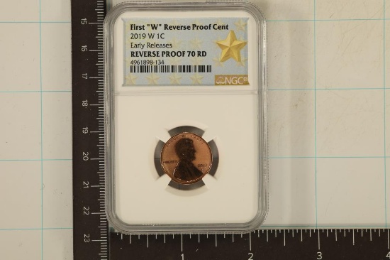 2019-W REVERSE PF LINCOLN CENT NGC PF 70 RD