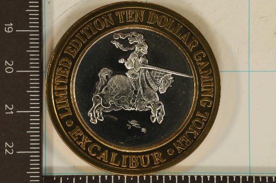 CASINO $10 SILVER TOKEN (UNC) EXCALIBUR LAS VEGAS